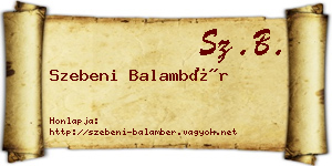 Szebeni Balambér névjegykártya